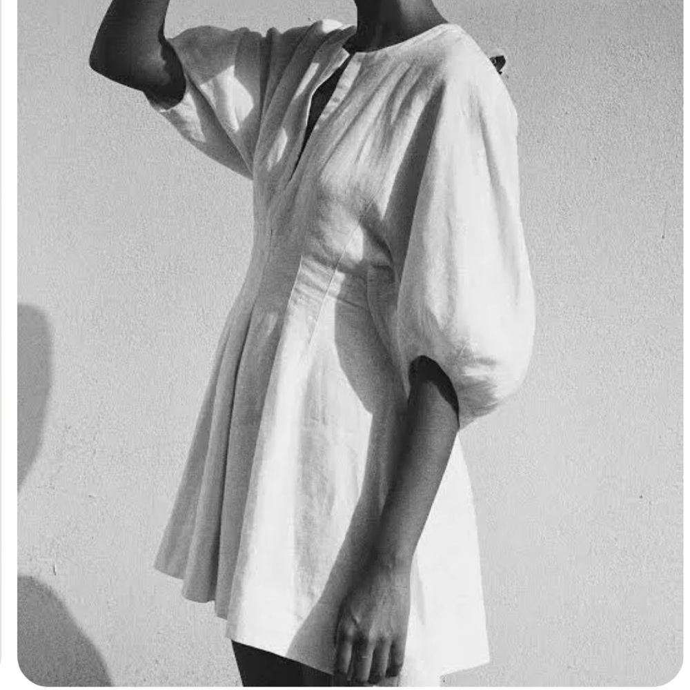 Faithfull the Brand SOLEIL White Linen Mini Dress XS NWT